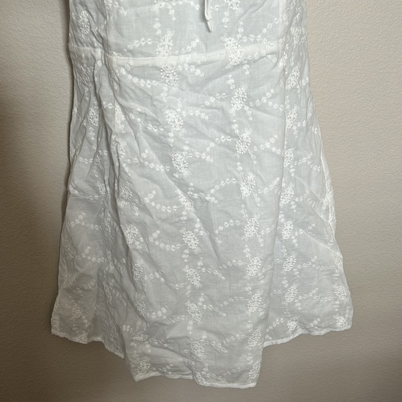 Princess Polly White Rose Eyelet Puff Sleeve Ruched Tie Bust Mini Dress - Picture 6 of 12